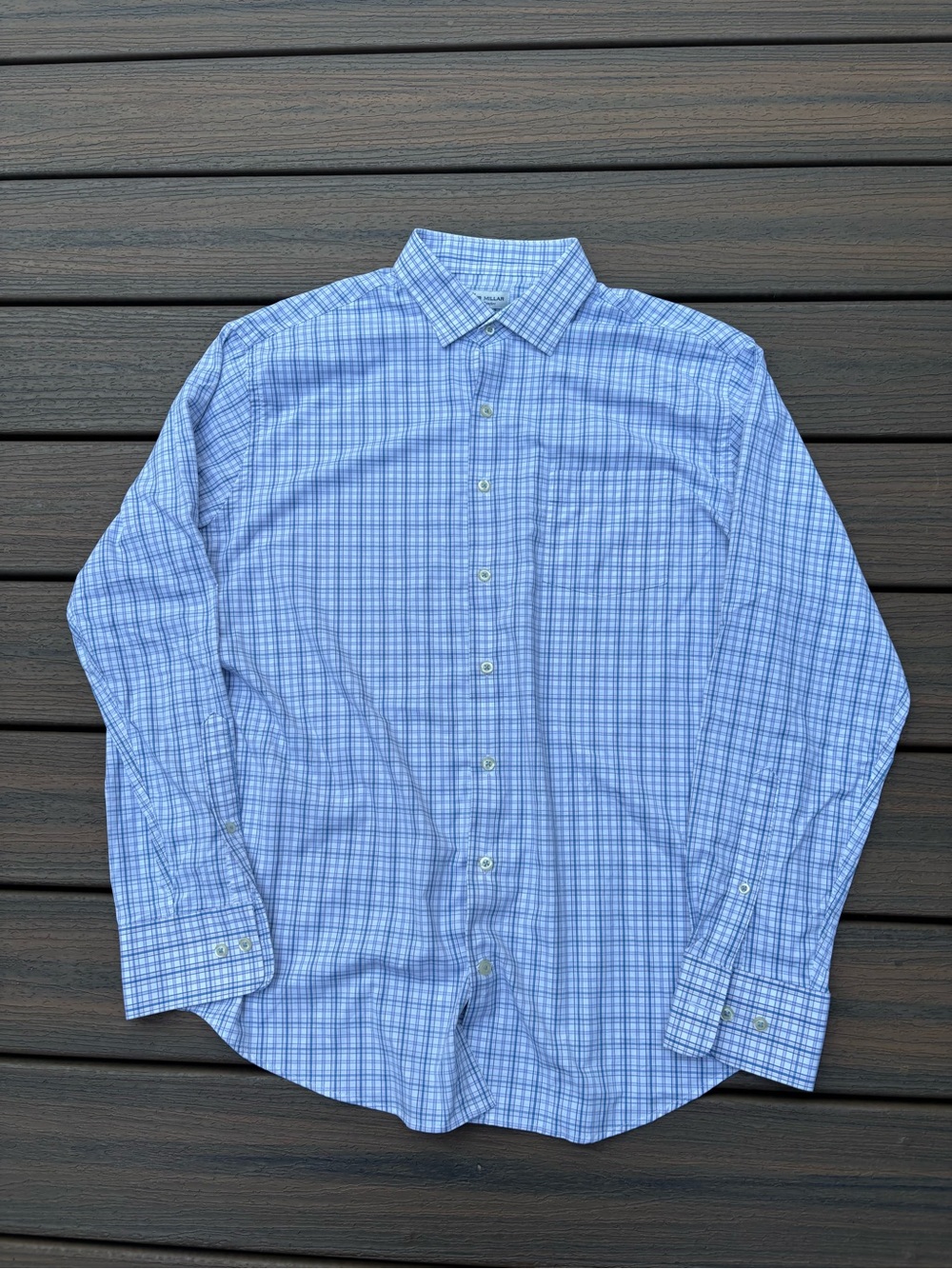 Peter Millar Crown Summer Comfort Striped Button Down Shirt Nylon Stretch Men L